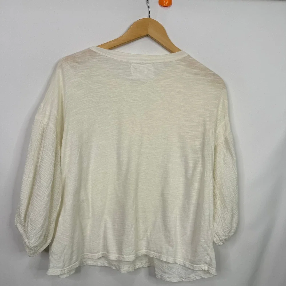 Anthropologie Velvet by Graham Margot Puffy Gauze Sleeve Top S - Picture 8 of 10